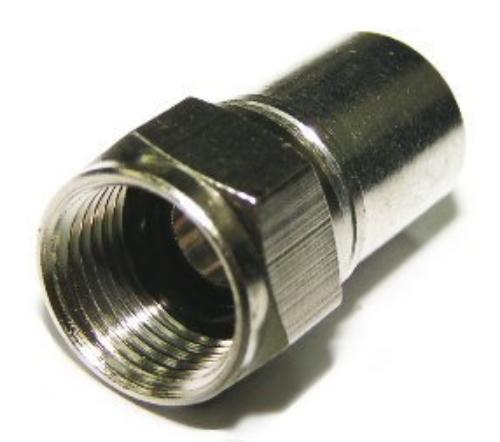 F Plug Crimp with Attached Grip Ring RG6 Conical
